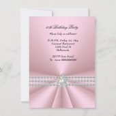 Elegant 50e verjaardag Silver Pink Diamond Pearl Kaart (Achterkant)