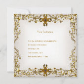 Elegant 50e verjaardag White Cream Gold Lace Kaart (Achterkant)