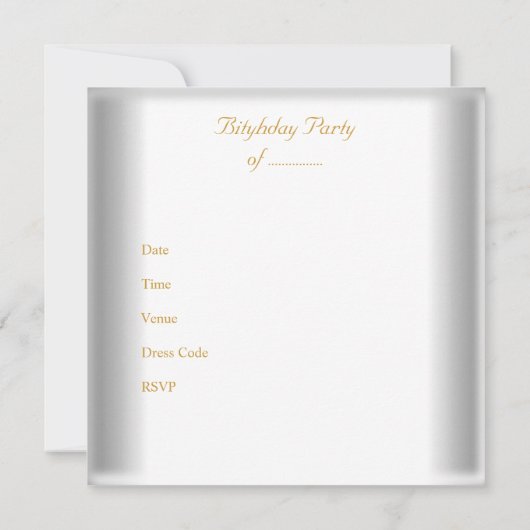 Elegant 50e verjaardag White Gold Kaart (Achterkant)