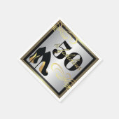 Elegant 50e verjaardagsfeestje papier servet (Hoek)