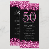 Elegant 50e verjaardagsfeestje Programma Hot Pink  (Voorkant / Achterkant)