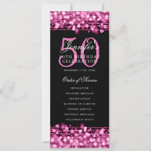Elegant 50e verjaardagsfeestje programma Hot Pink