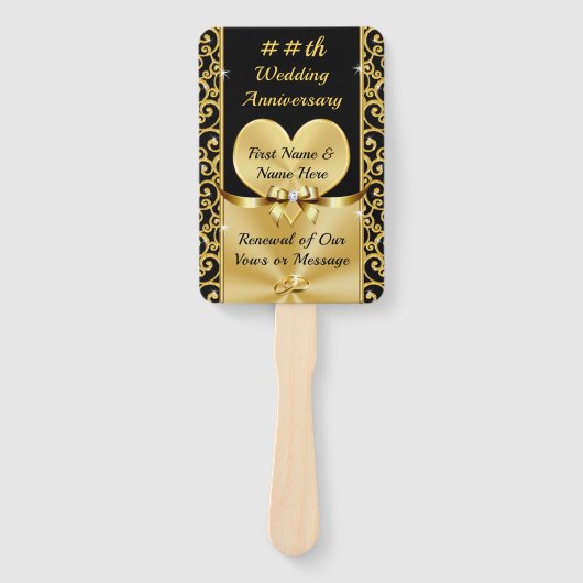 Elegant, 50ste bruiloft Jubileum Ceremony Programm Handwaaier (Voorkant)