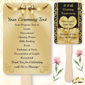 Elegant, 50ste bruiloft Jubileum Ceremony Programm Handwaaier