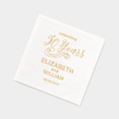Elegant 50ste bruiloft Jubileum Echt Goud Folie Servetten (Links)