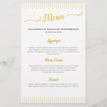 Elegant 50ste bruiloft Jubileum Menu