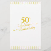 Elegant 50ste bruiloft Jubileum Menu (Achterkant)