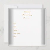 Elegant 50ste huwelijksjubileum witgoud kaart (Achterkant)