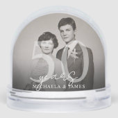 Elegant 50ste Jubileum Paar Namen 2-Foto Sneeuwbol (Achterkant)