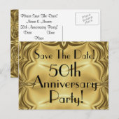Elegant 50ste Jubileum Save the Date Briefkaarten (Voorkant / Achterkant)