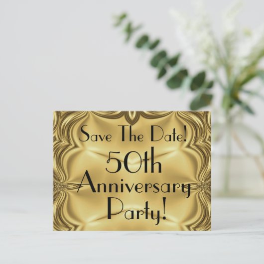 Elegant 50ste Jubileum Save the Date Briefkaarten (Staand voorkant)