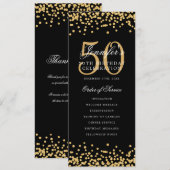Elegant 50ste verjaardag programma Bedankt Gold Bl (Voorkant / Achterkant)
