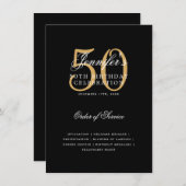Elegant 50ste verjaardag programma Gold Black w / (Voorkant / Achterkant)