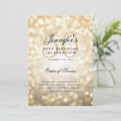Elegant 50ste Verjaardag Programma Gold Bokeh w /  (Staand voorkant)