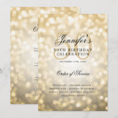 Elegant 50ste Verjaardag Programma Gold Bokeh w /  (Voorkant / Achterkant)