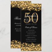 Elegant 50ste verjaardag programma Gold w / Dank u (Voorkant / Achterkant)