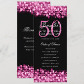 Elegant 50ste verjaardag programma Hot Pink Dank u (Voorkant / Achterkant)