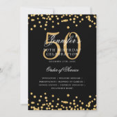 Elegant 50ste verjaardag programma Menu Gold Black (Voorkant)