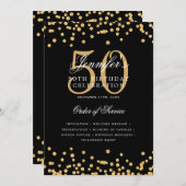 Elegant 50ste verjaardag programma Menu Gold Black (Voorkant / Achterkant)
