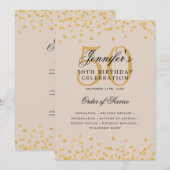 Elegant 50ste verjaardag programma Menu Gold Champ (Voorkant / Achterkant)
