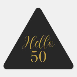 Elegant 50ste verjaardag zwart goud sticker