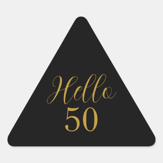 Elegant 50ste verjaardag zwart goud sticker (Voorkant)