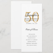 Elegant 50ste verjaardagsfeest programma Gold (Voorkant / Achterkant)