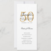 Elegant 50ste verjaardagsfeest programma Gold (Voorkant)