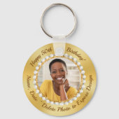 Elegant, 50ste Verjaardagsfeestgunsten voor een Vr Sleutelhanger (Voorkant)