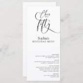 Elegant 50ste verjaardagsfeestje menu (Voorkant / Achterkant)