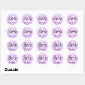Elegant 50ste verjaardagsfeestje Paarse glitterlic Ronde Sticker (Vel)