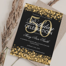 Elegant 50ste verpartij Sparkles Goud Kaart
