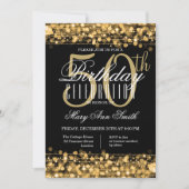 Elegant 50ste verparty glinstert Goud & Zwart Kaart (Voorkant)