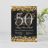 Elegant 50ste verparty glinstert Goud & Zwart Kaart (Staand voorkant)