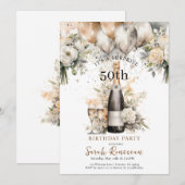 Elegant 50ste Verrassingsverjaardagsfeestje | Cham Kaart (Voorkant / Achterkant)