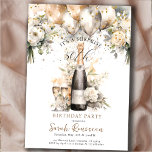 Elegant 50ste Verrassingsverjaardagsfeestje Kaart<br><div class="desc">Elegante verrassing 50ste verjaardagsfeestuitnodiging,  met waterverf ballonnen,  blush roze,  crème florals en een verstrooiing van faux gold confetti. Aanpassen voor elke leeftijd.</div>