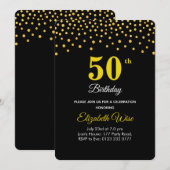 Elegant 50th 60th 70th Birthday on Black Kaart (Voorkant / Achterkant)