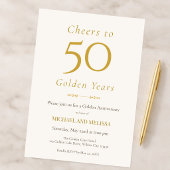 Elegant 50th Anniversary Gold Minimal Classic Kaart