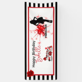 Elegant 50th Birthday 50 & FABULOUS Stripes Party Spandoek (Verticaal)