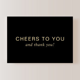 Elegant 50th Birthday Black Gold Bedankkaart