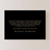 Elegant 50th Birthday Black Gold Bedankkaart