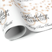 Elegant 50th Birthday Copper Foil Glitter Lights Cadeaupapier (Rol Hoek)