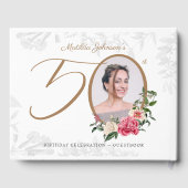 Elegant 50th Birthday Floral Botanical Custom Gastenboek (Achterkant)