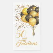 Elegant 50th Birthday Gold Confetti Balloons Servet (Voorkant)