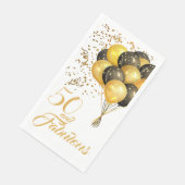 Elegant 50th Birthday Gold Confetti Balloons Servet (Hoek)