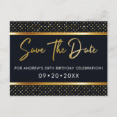 Elegant 50th Birthday Gold en Black, behalve de da Briefkaart (Voorkant)