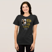 Elegant 50th Birthday Gold Foliage Photo Party Tri-Blend Shirt (Voorkant volledig)