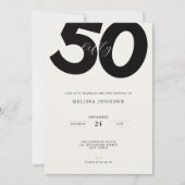 Elegant 50th Birthday Invitation - Minimal Style Kaart (Voorkant)