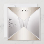 Elegant 50th Birthday Invite Pearl White Beige Kaart (Achterkant)
