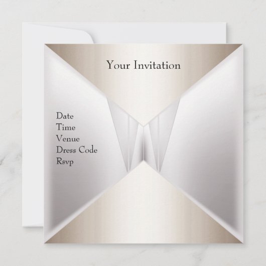Elegant 50th Birthday Invite Pearl White Beige Kaart (Achterkant)